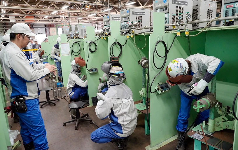 溶接系競技のTIG溶接の写真